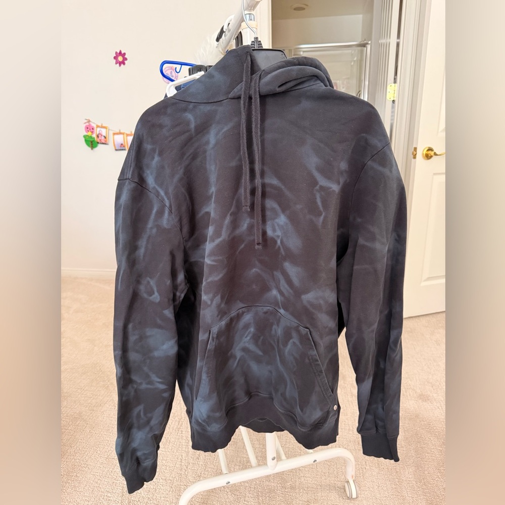 All Saints Black Tie-Dye Hoodie